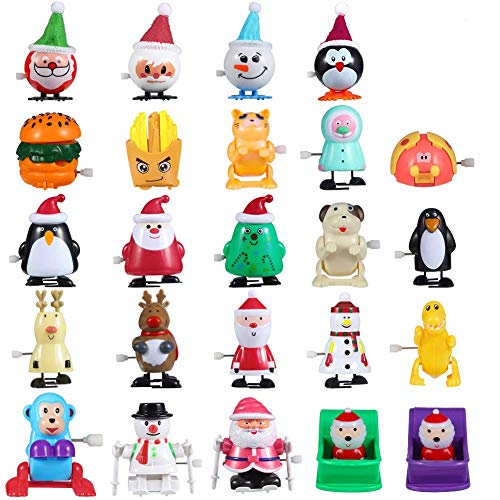 Lumiparty Christmas Wind Up Toys 24 PCs Assorted Animal Toys for Easter Party Favors, Easter Egg Fillers Easter Basket Stuffers, Easter Eggs Hunt, Classroom Prize Supplies.