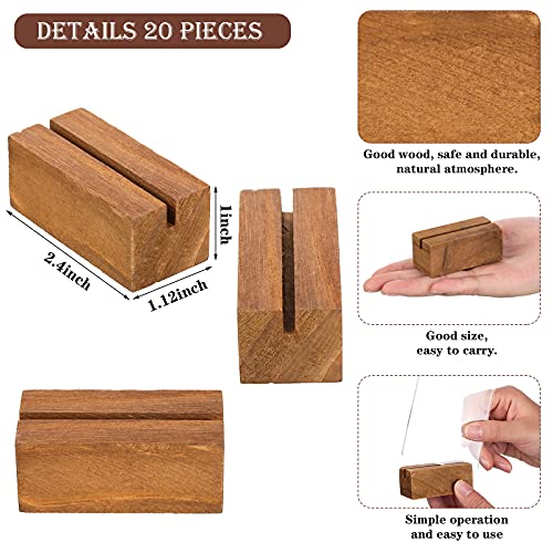 image for Yalikop Wood Place Card Holders Rustic Table Number Holders Wood Table