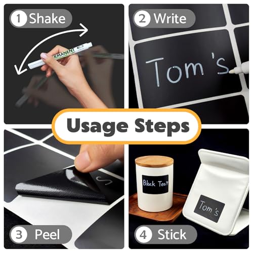 JIEHENG-180Pcs-Chalkboard-Labels-for-Jars-Waterproof-Reusable-Blackboard-Stickers-with-1-Liquid-Chalk-Markers-Kitchen-Organization-Labels-Removable-Black-Rectangle