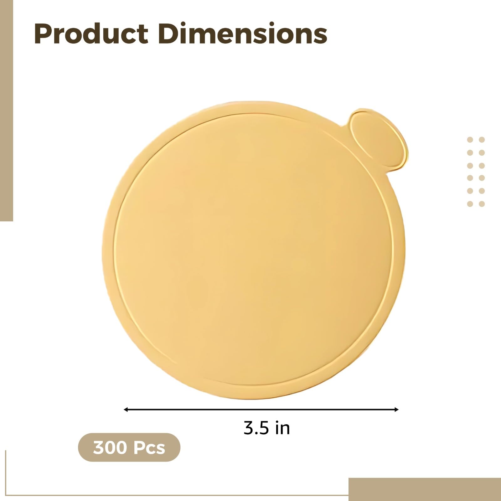 300 mini supports à gâteau ronds dorés de 9 cm, cartons à gâteau avec poignée, base jetable pour desserts, fêtes, mariages, présentation