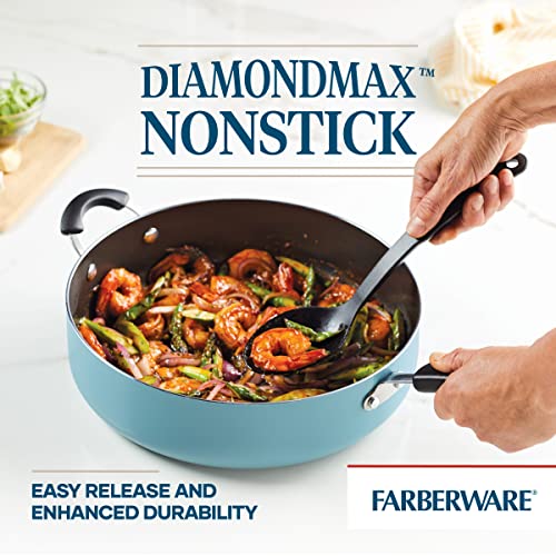 Farberware Cookstart DiamondMax Nonstick Jumbo Cooker with Lid and Helper Handle, Dishwasher Safe, 6 Quart - Aqua - image 4