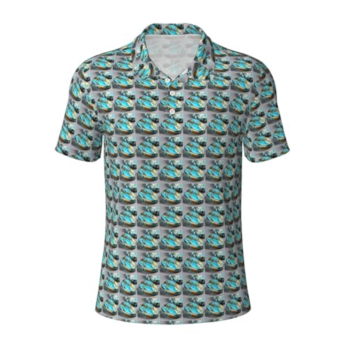 Chemise à manches courtes homme légère imprimé marbre turquoise vêtement été décontracté tendance
