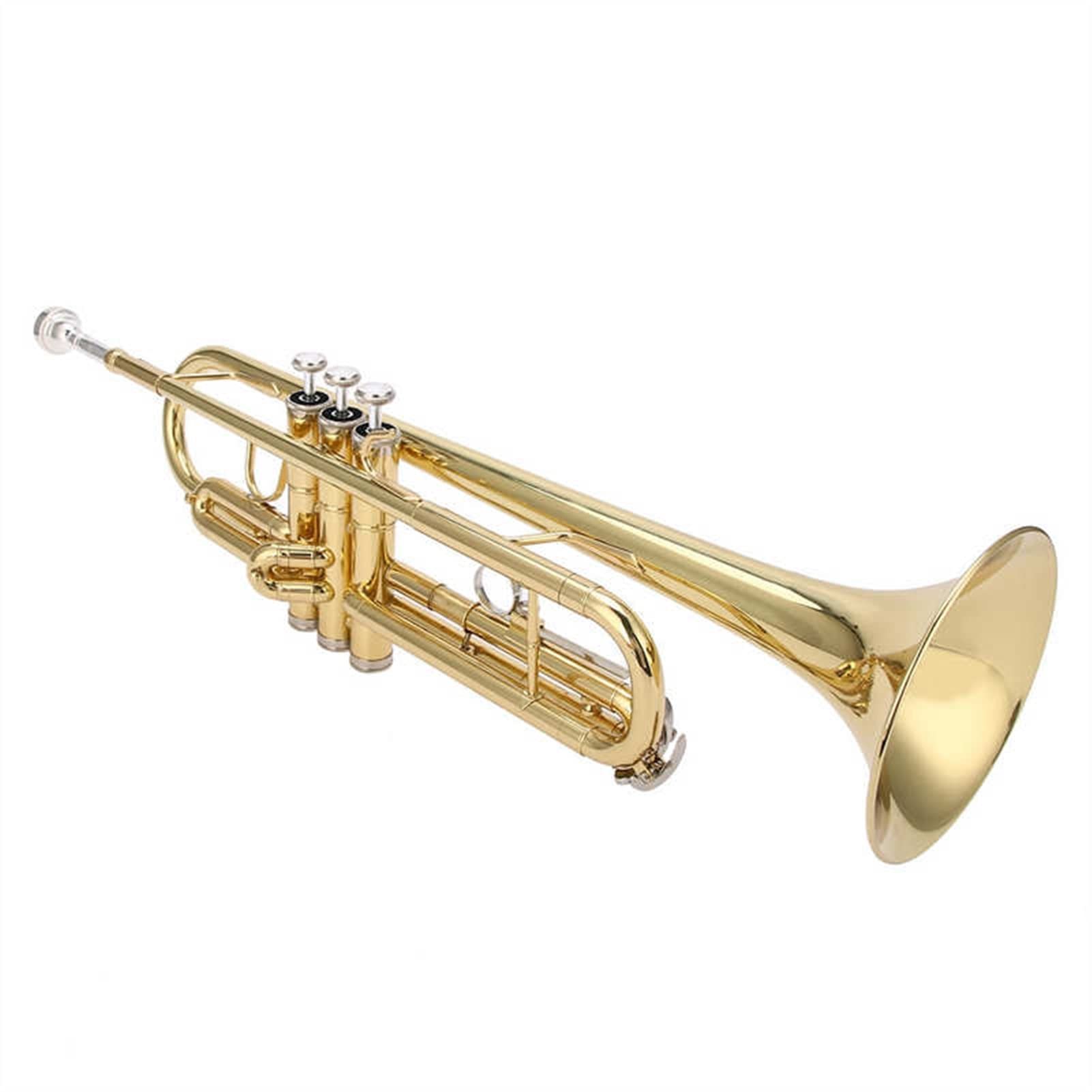 Anfänger Trompete Messing BB Trompete B Flache Gold Messing Trompete Anfänger Set Mit Handtüchern Poliergewebe Goldene Trompete