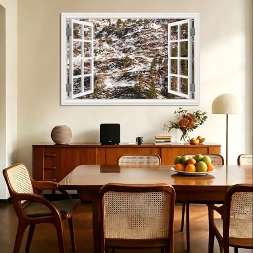 Cuadro lienzo efecto ventana al lago de 20x30cm para decorar tu salón 2