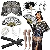 ZOCONE 9PCS Accessoire Annee 20, Vintage Deguisement Annee 20, Années 1920...