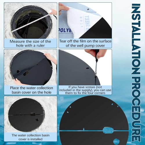 Image of 20.5 Inch Sump Pump Cover Plastic Submersible Sump Basic Cover Black Septic Tank Lid for Water Pump Basin Bucket Outdoor Well (Split)