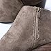Women's Wedges Ankle Booties Retro V Cutout Comfy Short Boots Flock Leather Zip Closure Stacked Chunky Block Heels Shoes