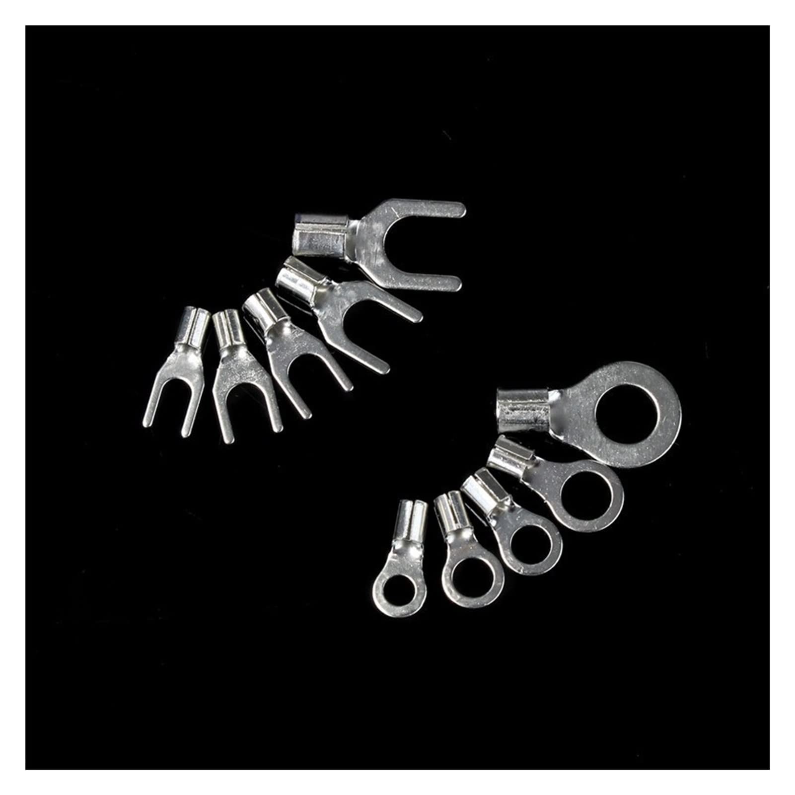 Crimpverbinder, Crimpklemmen, 320 Stück/Set, 10-in-1-Klemmen, nicht isolierte Ringgabel, U-Typ, Messingklemmen, Sortimentskit, Kabeldrahtverbinder, Crimpspaten