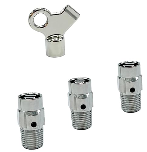 1/8" MIPS Chrome Coin Key Radiator/Baseboard Air Vent Bleeder Valve