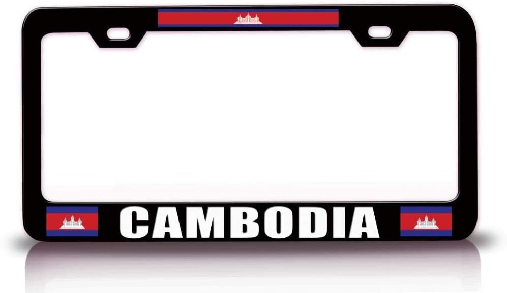 Cambodia Flag Metal Car SUV Truck License Plate Frame Bl w21