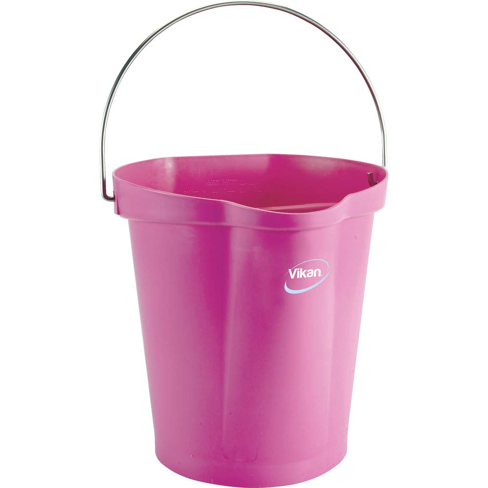 Vikan 56861 Pail,3 gal.,PP/SS,Pink