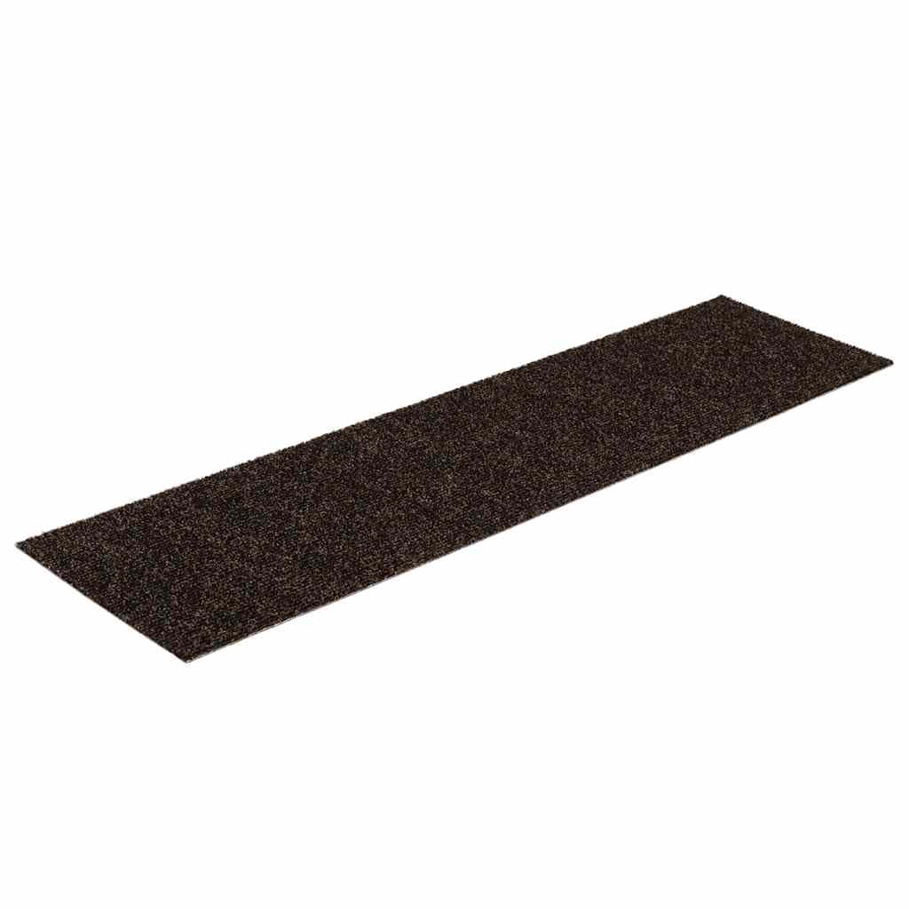 vidaXL Stufenmatten Selbstklebend 15 STK. 76x20 cm Dunkelbraun Rechteckig