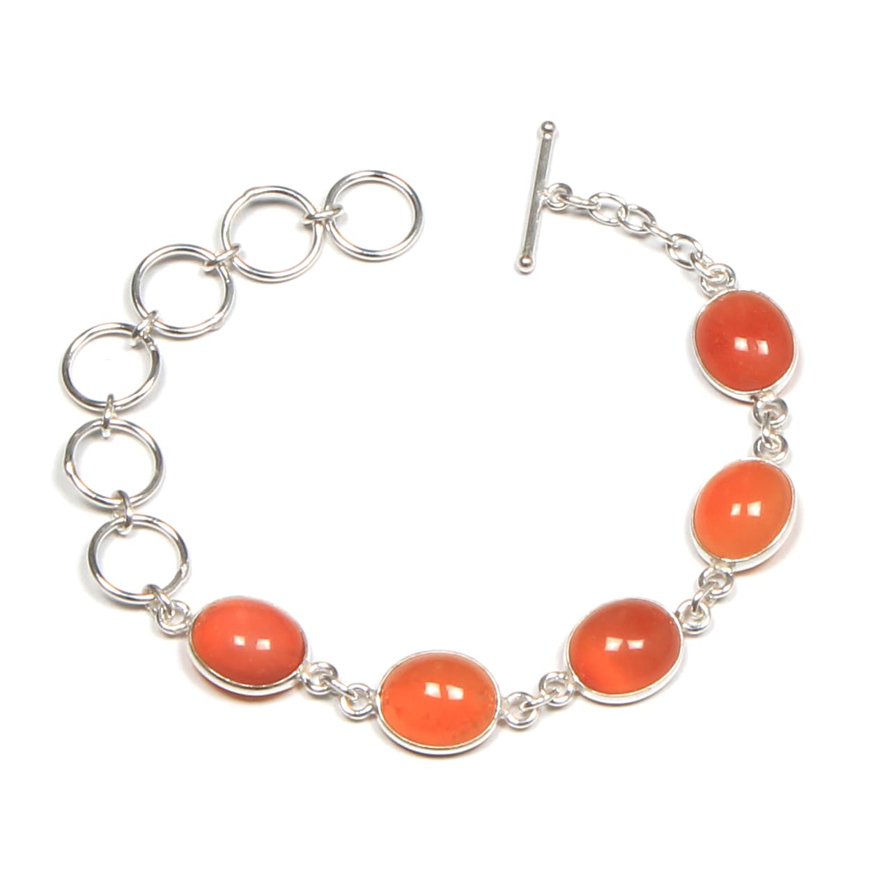 KIRTI GLOBAL5 Stone Adjustable Bracelet Natural Gemstone Bangle for Women