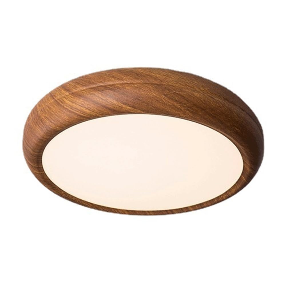 Plafonnier LED encastré effet bois noyer à intensité variable pour chambre