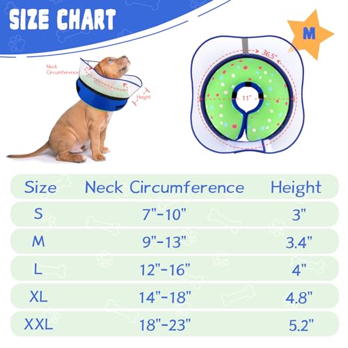 Image of Elevated Inflatable Dog Cone Collar Alternative After Surgery, Dog Donut Collar, Soft Pet Cone to Stop Licking for Small Medium Large Dogs