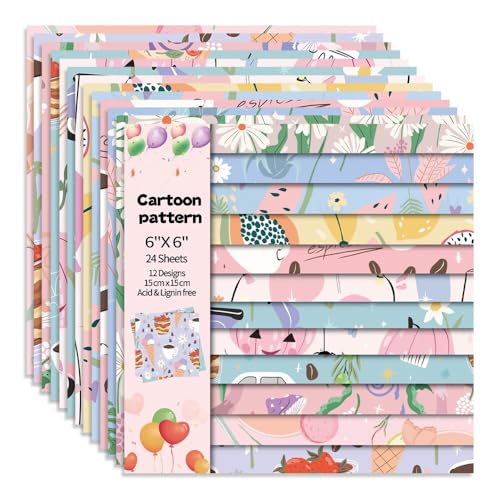 6x6" Cardstock Single Sided Scrapbooking,Craft Decorative Scrap Book Paper