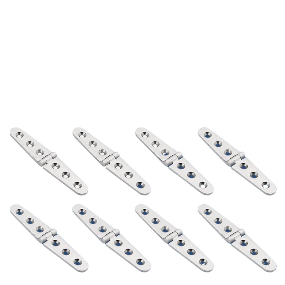 Dqmuyvpav Onecolor 8Pcs 30X152mm Stainless Steel 316 Door Strap Hinge With 6 Holes Mirror Polish Marine Boat Hardware Casting