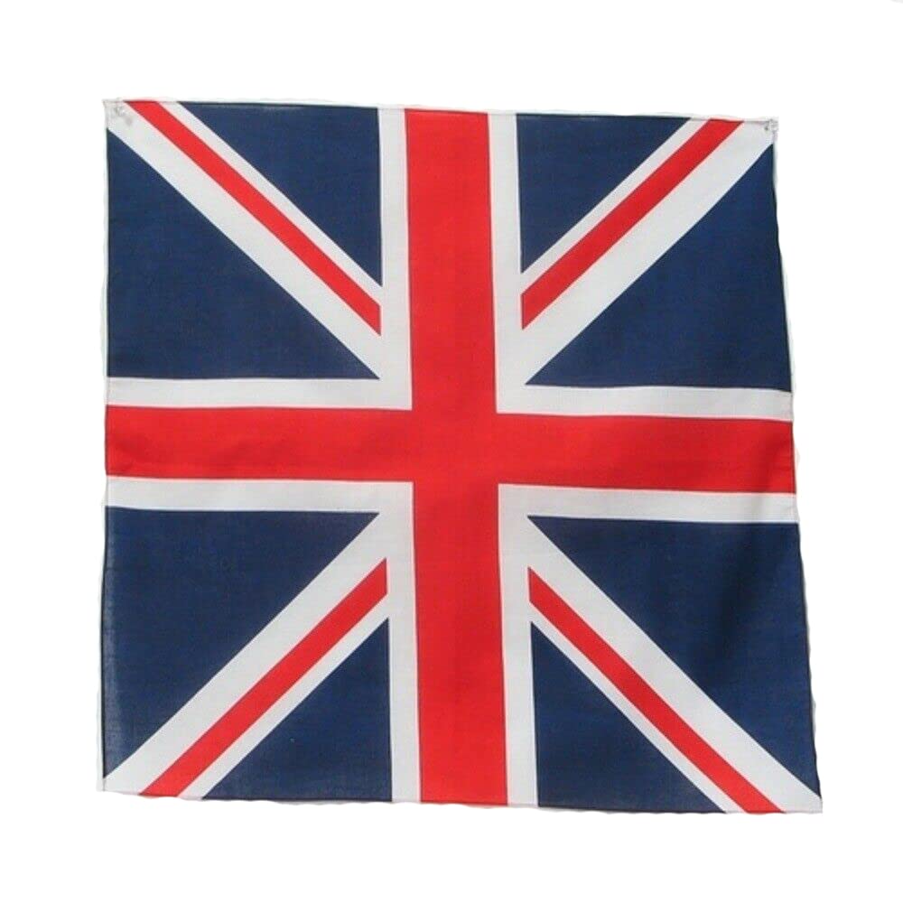 Shoes Lane® Cotton Bandana Paisley Mouth Protection Neckwear Head Scarf Wrap Band (Union Jack)