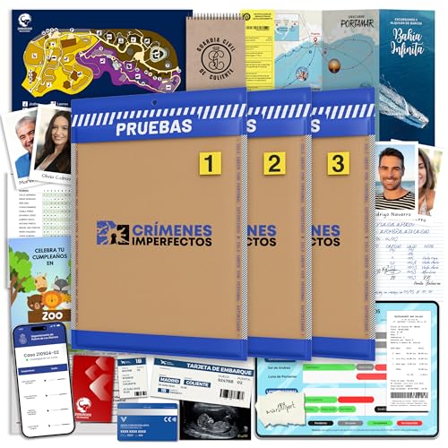 Crímenes Imperfectos, Pack de 3: Caso 1, Caso 2 y Caso 3. Juegos de Mesa Adulto, Casos Policiales para Resolver Misterio en Casa, Escape Room Juego de Mesa Resuelve el Crimen como Detective
