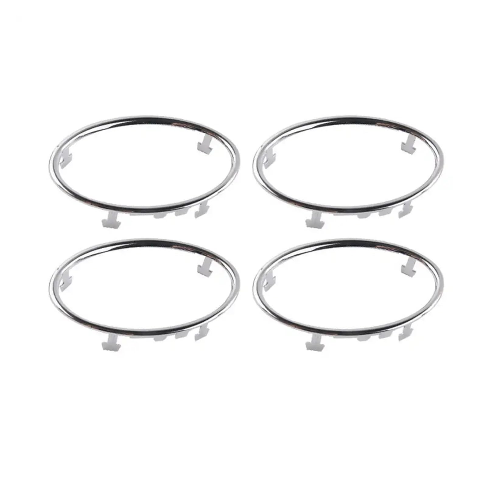Car Interior Sticker 1/4Pieces Car Air Conditioning Trim Outlet Decoration Circle Ring Sticker for Focus 2 MK2 2005-2013(4pieces Birght-Silver)