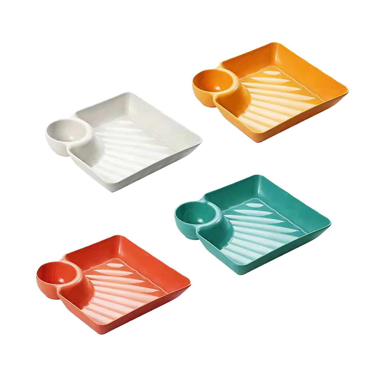 BUGUUYO Multiple Square Snack Plate Set Modern Serving Trays for Appetizers Sushi Desserts