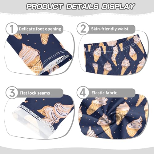 Polka Dot Ice Cream Girls Casual Leggings for Kids Printed Long Pant Bottoms Stretch and Soft3