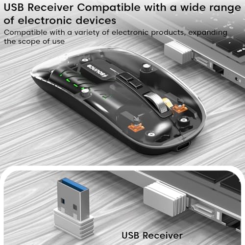 Image of Sounce AeroClick Wireless Mouse with 1600 DPI Sensor, Silent Click Buttons, Smooth Scroll Wheel, Ergoomic Grip, Stable 2.4GHz Connectivity and 500mAh Rechargeable Battery for Daily Office Use (Black)