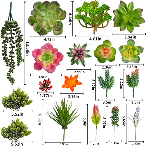 Cotsen 18 Pack Artificial Succulents Realistic Textured Fake Succulents Unpotted Artificial Cactus Plant Suitable For Garden Home Office Greening And Decoration #TOP5