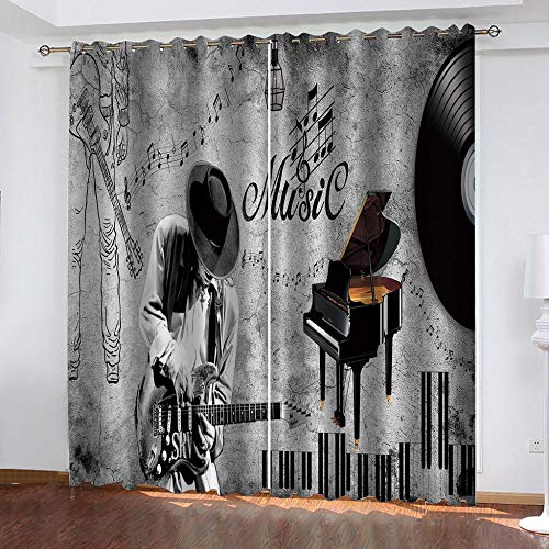 YTSDBB Cortinas Aislantes Termicas Cantante de música Rock Ancho 183 x Altura 160 cm Salón Dormitorio Opacas Proteccion Intimidad Aislantes ​​Térmicas Cortinas Ventanas Cover