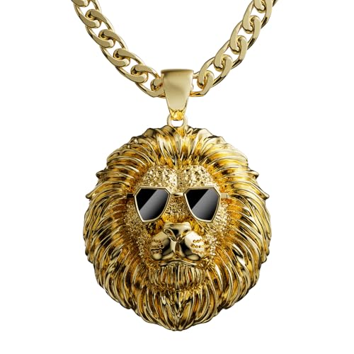 Lion Head Necklace Pendant for Men