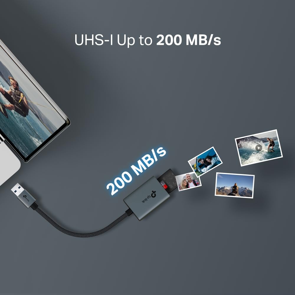 TP-Link UA430 | Czytnik kart SD/microSD USB 3.0 Typu A | Prędkość do 5 Gb/s | Plug & Play | Kompaktowy design
