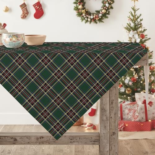 Weihnachten Tischdecken Grünes Büffelkaro 85 x 85 cm Quadratisch...