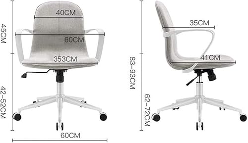 Miniatura 2 de TFIIEXFL - Silla de oficina de tela con respaldo bajo y altura ajustable para recepción comedor sala de conferencias