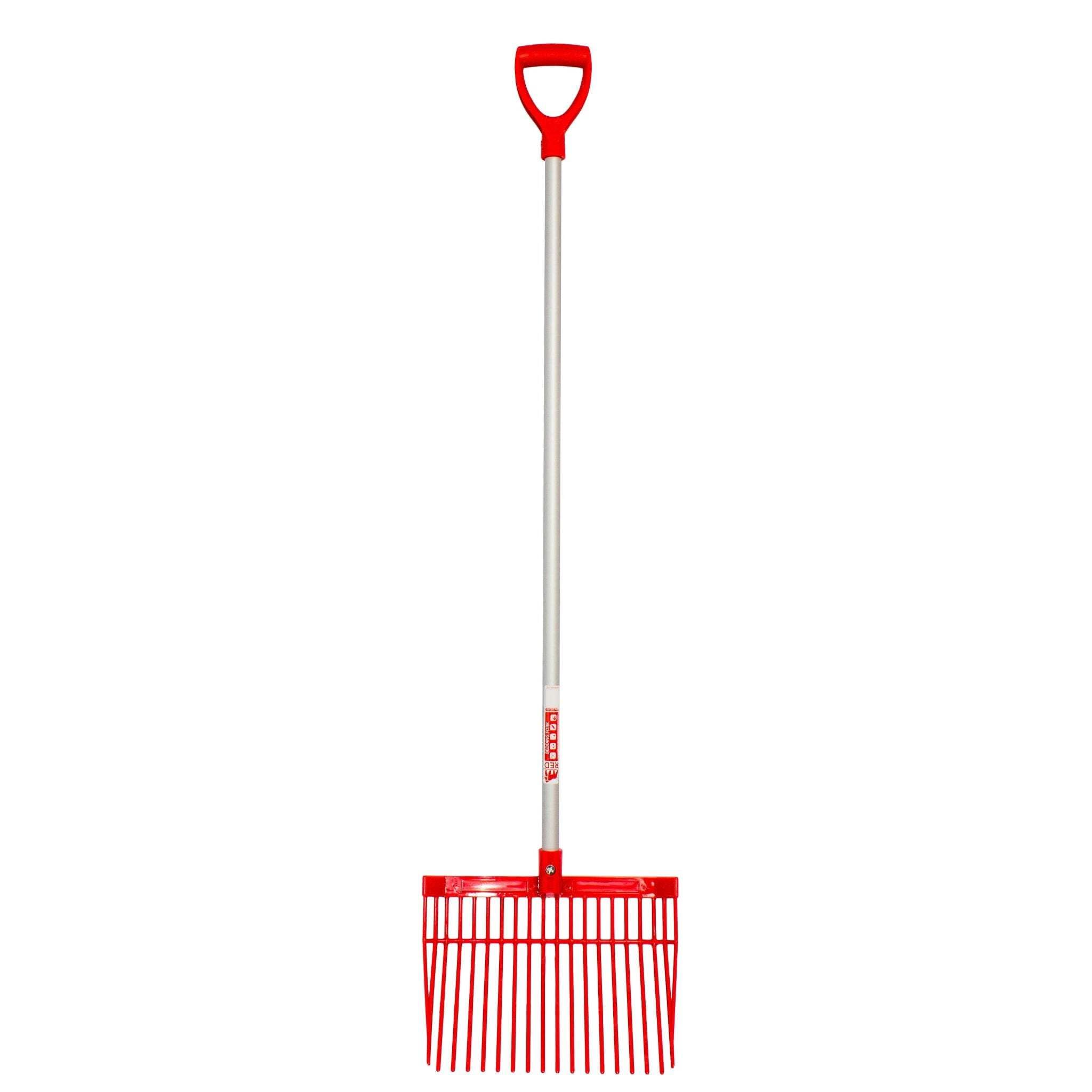 Red Gorilla Bedding Fork with D Handle Red Lightweight For Stable Bedding Mucking Out Pitchfork for Hay and Garden Compost 157cm Long