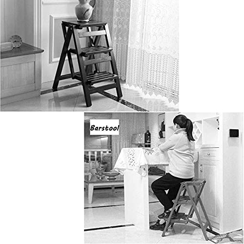 Tabouret d'escalier en bois portable pour cuisine et dressing moderne - 5