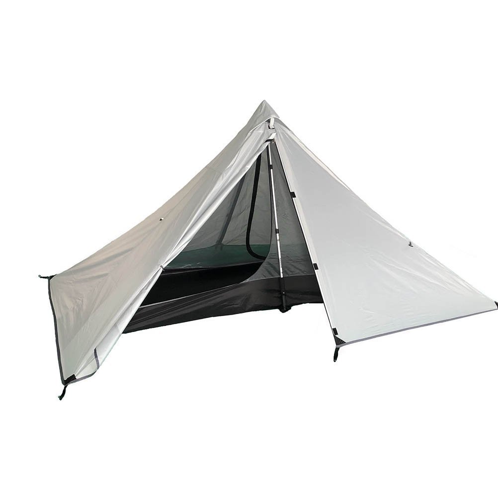 Survivalist Ultralight Pyramid Tent Ultralight Waterproof Double Layers 1 Person Pyramid Tent for Four Season Camping