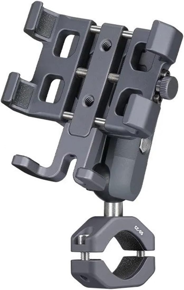 Bike Phone Mount Aluminum Alloy Motorcycle Mobile Phone Holder Shock Absorption Anti-Shake Riding Navigation Off-Road Suitable for Motorcy Bicycle Phone Holder