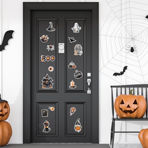 Jarthenaamcs J3045 17Pcs Halloween Refrigerator Magnets Watercolor Spooky Black Mixed Decorative Fridge Magnetic Stickers thumb #5