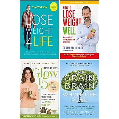 Lose Weight 4 Life, How to Lose Weight Well, Glow15, The Grain Brain Whole Life Plan 4 Books Collection Set