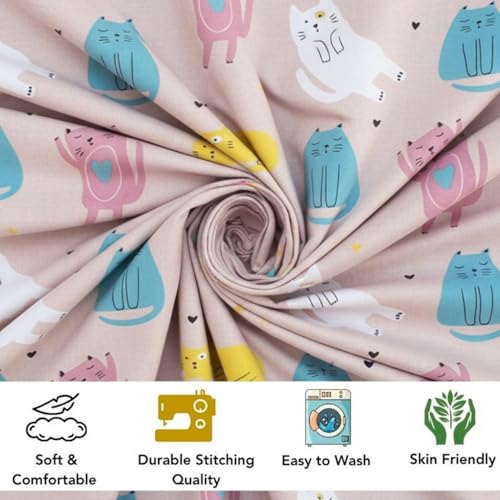 Image of Weave & Decor Kids Fitted bedsheets Single Bed 36x78x6 inch with Pillow Cover 20x30 inch, Breathable Soft Fabric, for Single Mattress