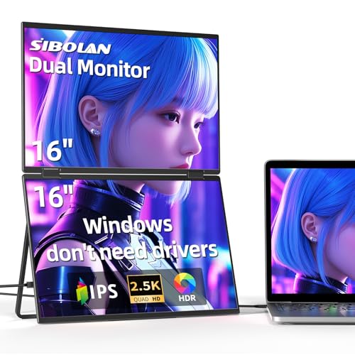 Amazon | sibolan 16インチ 2.5K デュアルポータブルモニター 2560