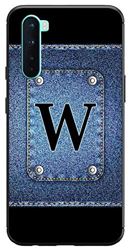 Image of Amazon Brand - Solimo Designer Button Jeans Alphabet-W Printed Soft & Flexible Hybrid Back Case Mobile Cover for OnePlus Nord