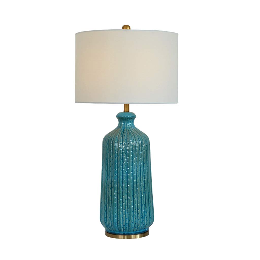 Tischlampe Kaffeeschreibtischlampe, Blaue Textur Bump Keramik Schreibtischlampe Student Lesen Augenschutz Leichte Nachttische Studie Nachtlicht Leselampe/36 * 68Cm