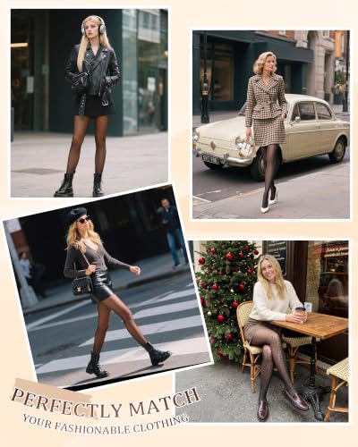Image of HONGTEYA Fleece Lined Tights Women Winter Thermal Leggings Fake Translucent