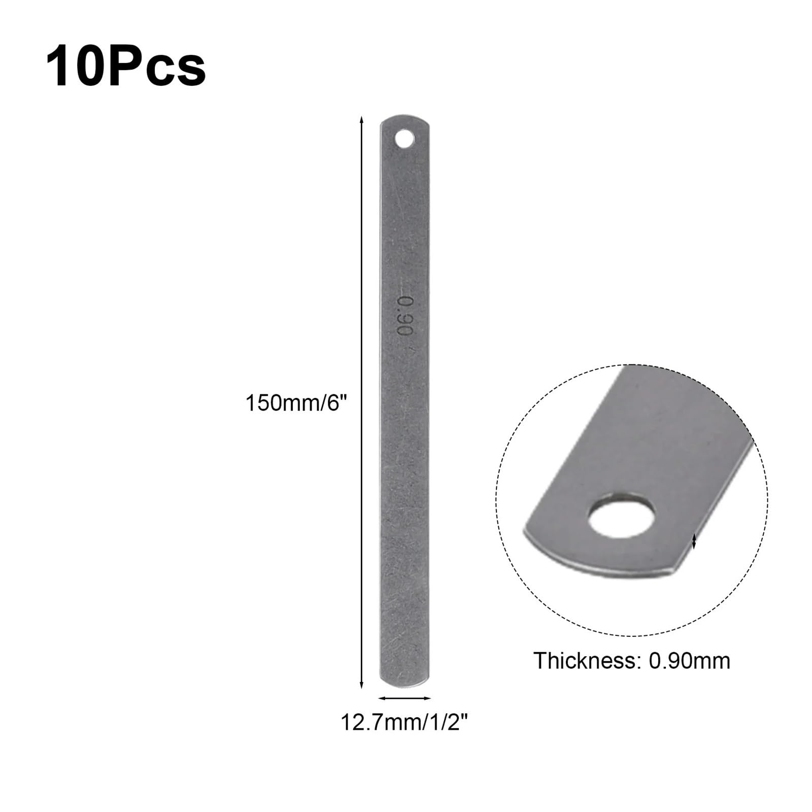 Galgas de espesores, Calibrador de espesores acero métrico 10 hojas, calibre llenado 0,9 mm espesor, for válvulas compensación for medir la holgura las y configuración guitarra
