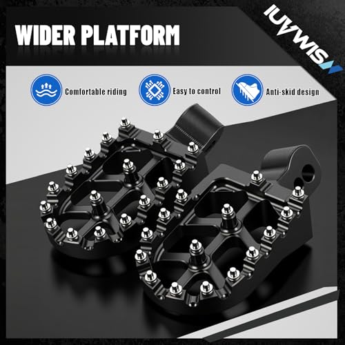 Image of Dirt Bike Foot Pegs Footpegs Rest Pedal CNC for MX 650 500 MX650 MX500 SX500 MX350 Electric Dirt Bike Black