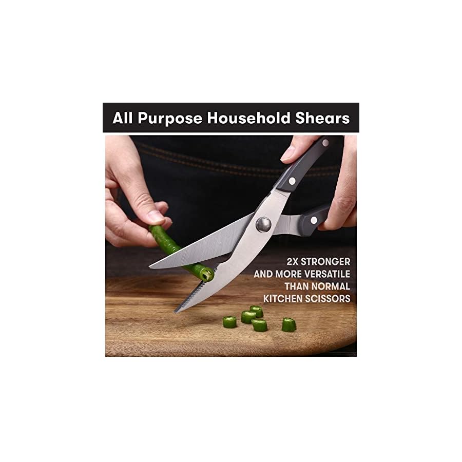 19-Piece-Kitchen-Knife-Set-With-Wooden-Block-Best-German-Forged-Stainless-Steel-Knife-Sets-for-Kitchen-with-Block-Professional-Use-Paring-Chef-Carving-8-Steak-Knives-Knife-Sharpener-Shears Master Maison 19-Piece Kitchen Knife Set with Wooden Block and Knife Sharpener - Stainless Steel Cutlery Set in Block - Professional Master Maison Knife Set - Kitchen Knives Sets (Gray)