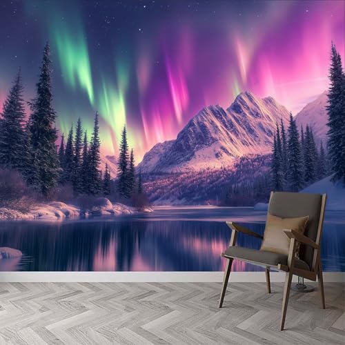 Papier Peint Aurores Boréales pour Chambre Enfant et Espace Nuit Cocooning
