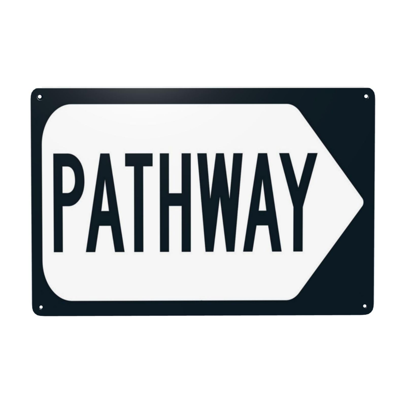 SMAZDFXX Pathway Right Arrow Sign Metal Signs, Cautions Security Tin Sign, Safety Warning Signs, Street Business Wall Decor 8"x12"
