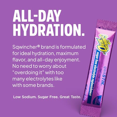 Image of Sqwincher Qwik Stik Zero Single Serve, 0.11 oz Packs, 20 oz Yield, Grape, 50 /Bag - 1 Each